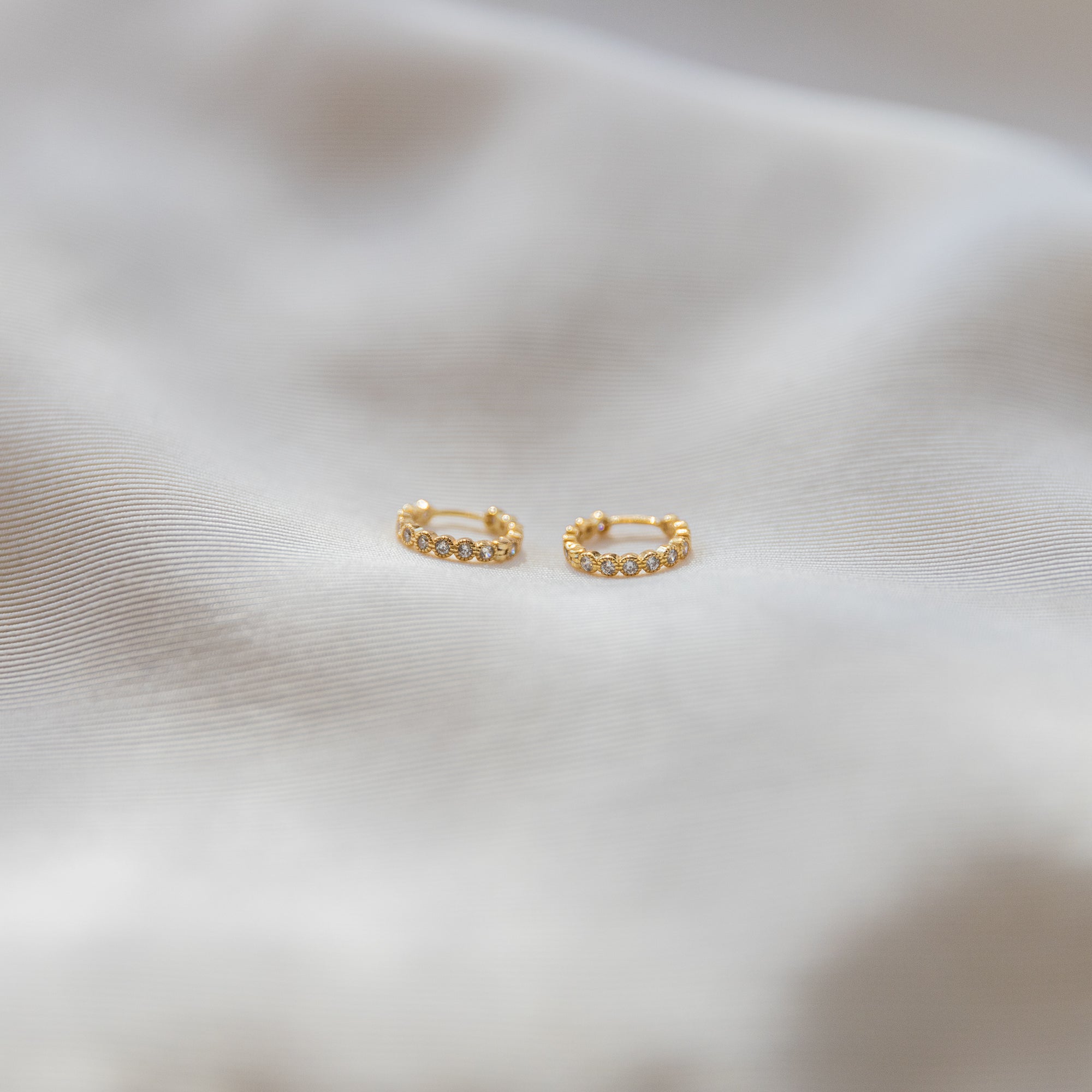 Small Bezel Hoop Earrings Earrings P&K   