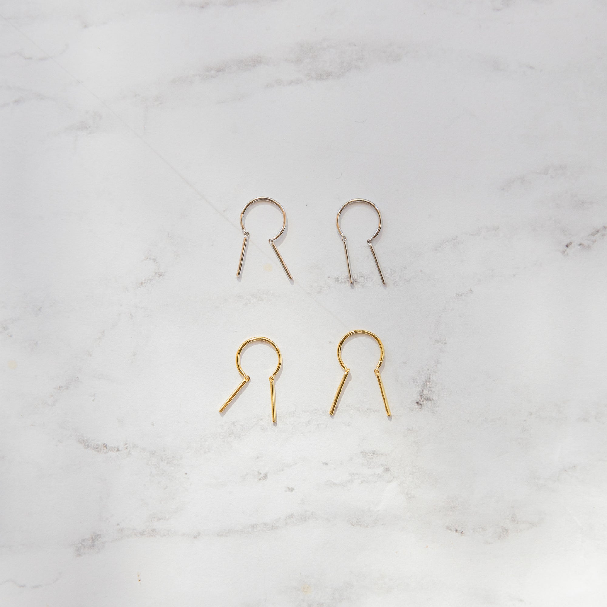 Double Bar Open Hoop Earrings Earrings P&K   