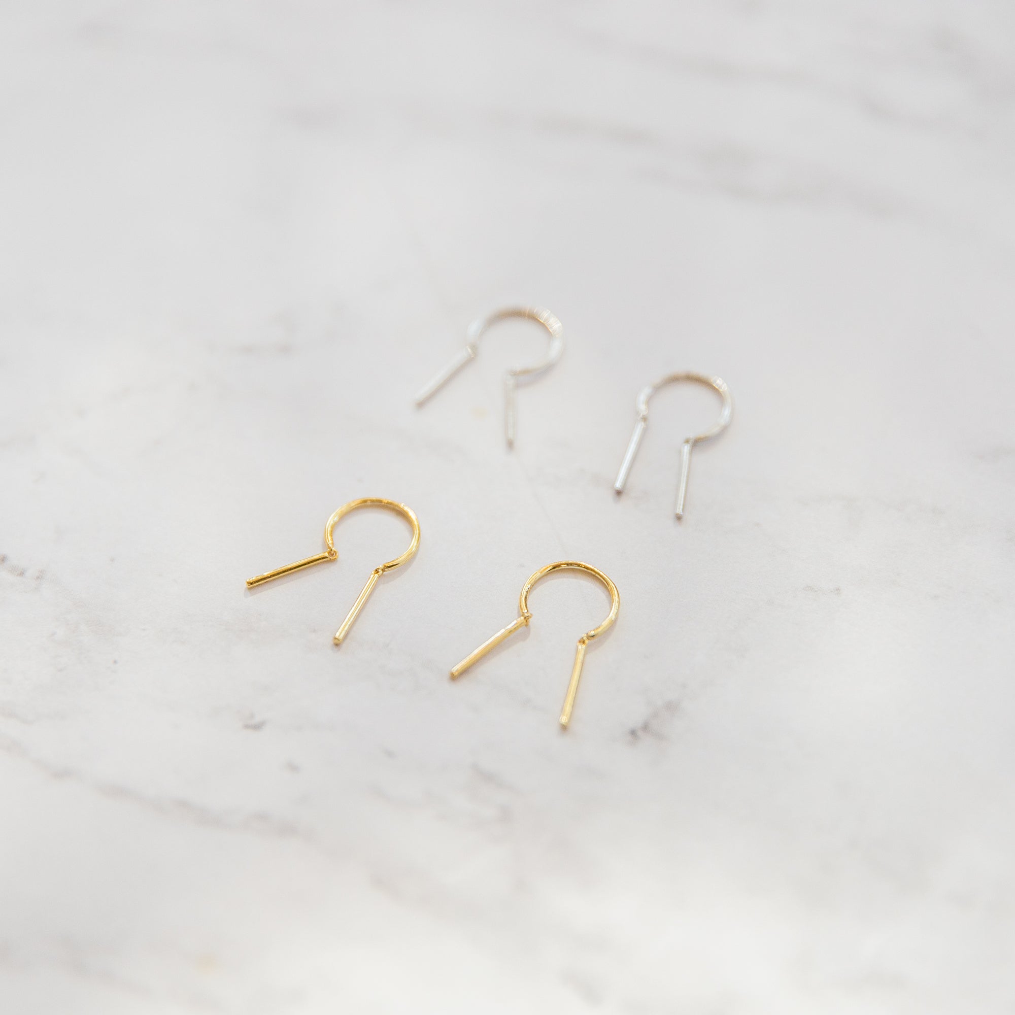 Double Bar Open Hoop Earrings Earrings P&K   