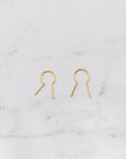 Double Bar Open Hoop Earrings Earrings P&K Yellow Gold  