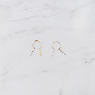 Double Bar Open Hoop Earrings Earrings P&K Silver  