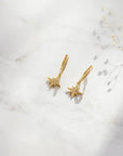 Star Charm Huggie Earrings Earrings P&K Yellow Gold  
