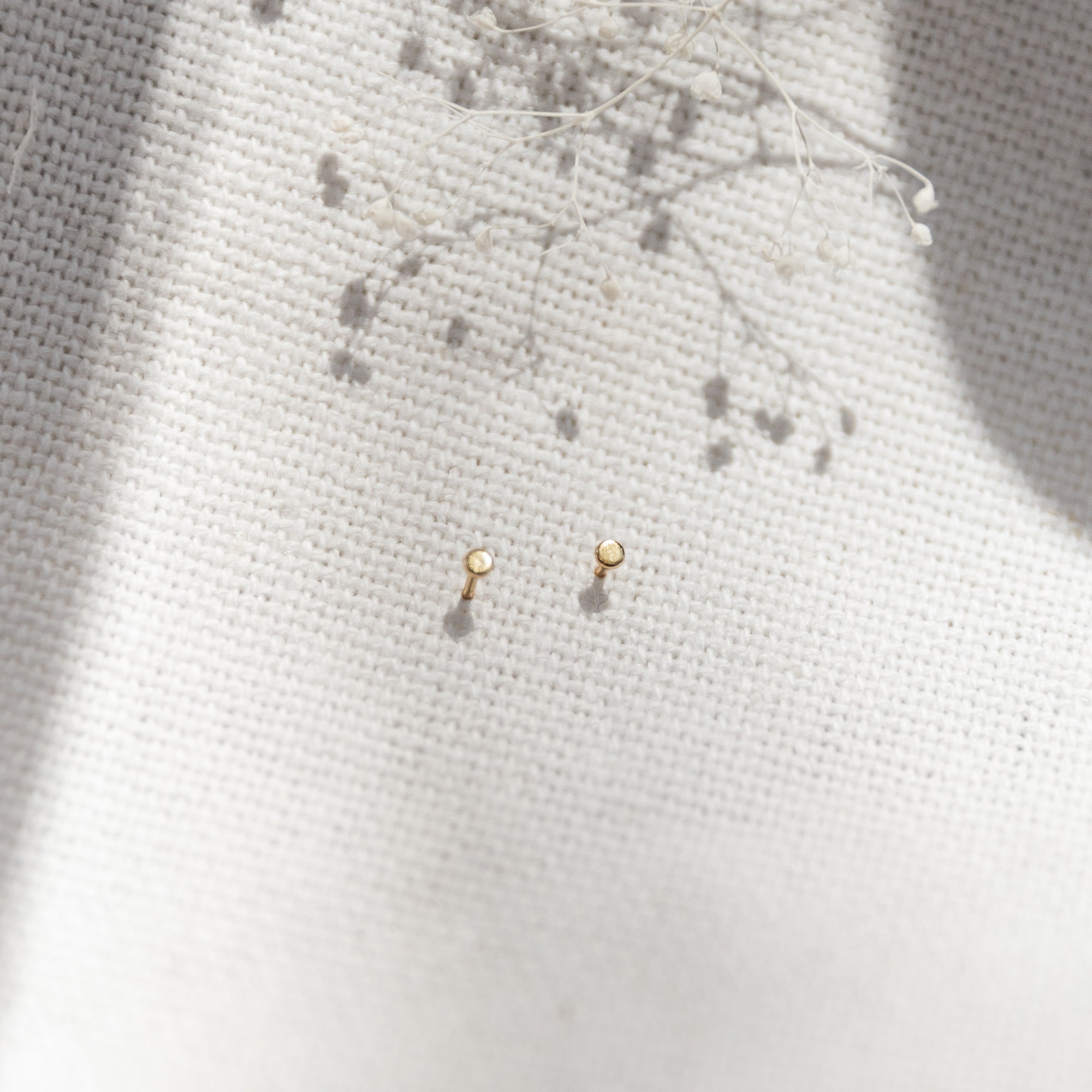 Tiny Dot Stud Earrings Earrings P&K Yellow Gold  