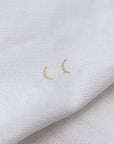Pave Crescent Stud Earrings Earrings P&K Yellow gold  