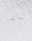 Teeny Tiny Bar Stud Earrings Earrings P&K Yellow Gold  