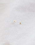 Tiny Moon and Star Stud Earrings Earrings P&K Yellow Gold  