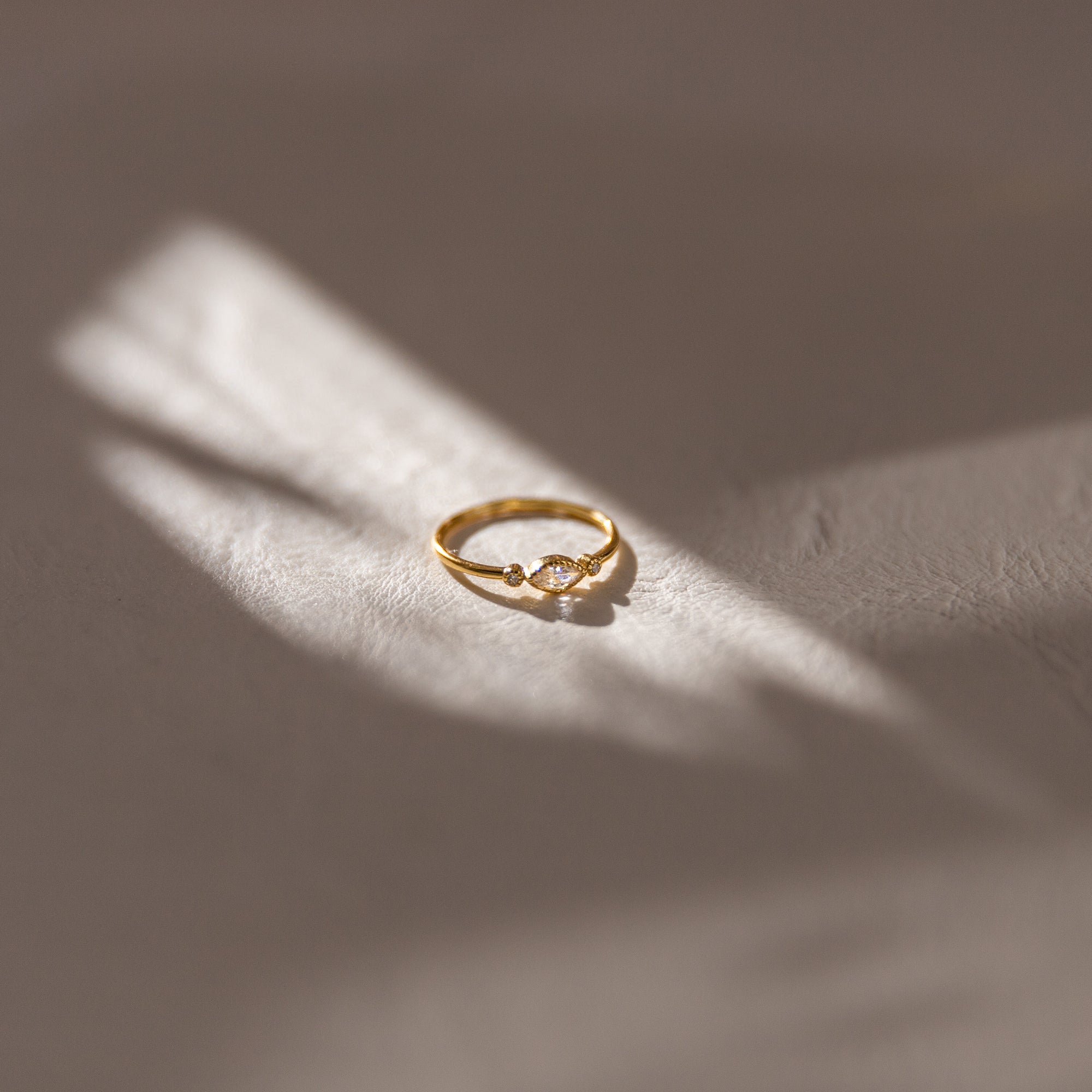 Mini Marquis Stone Ring Rings P&K Moonstone 5 