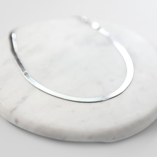 Herringbone Chain Necklace Necklaces P&K Silver | 13-16"  