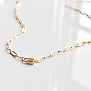Jessa Lock Necklace Necklaces THATCH Gold  