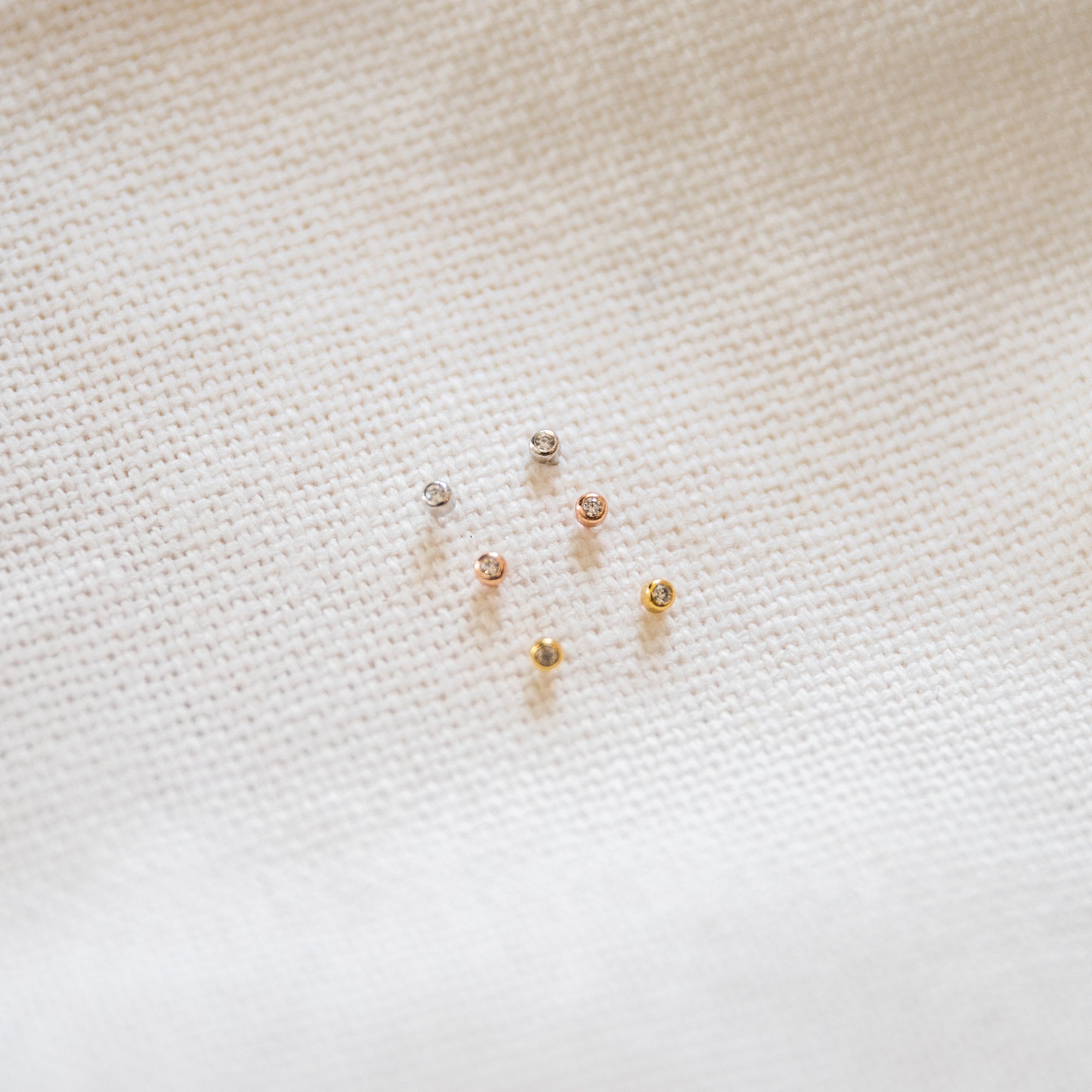 Teeny Tiny Bezel Stud Earrings Earrings P&K   
