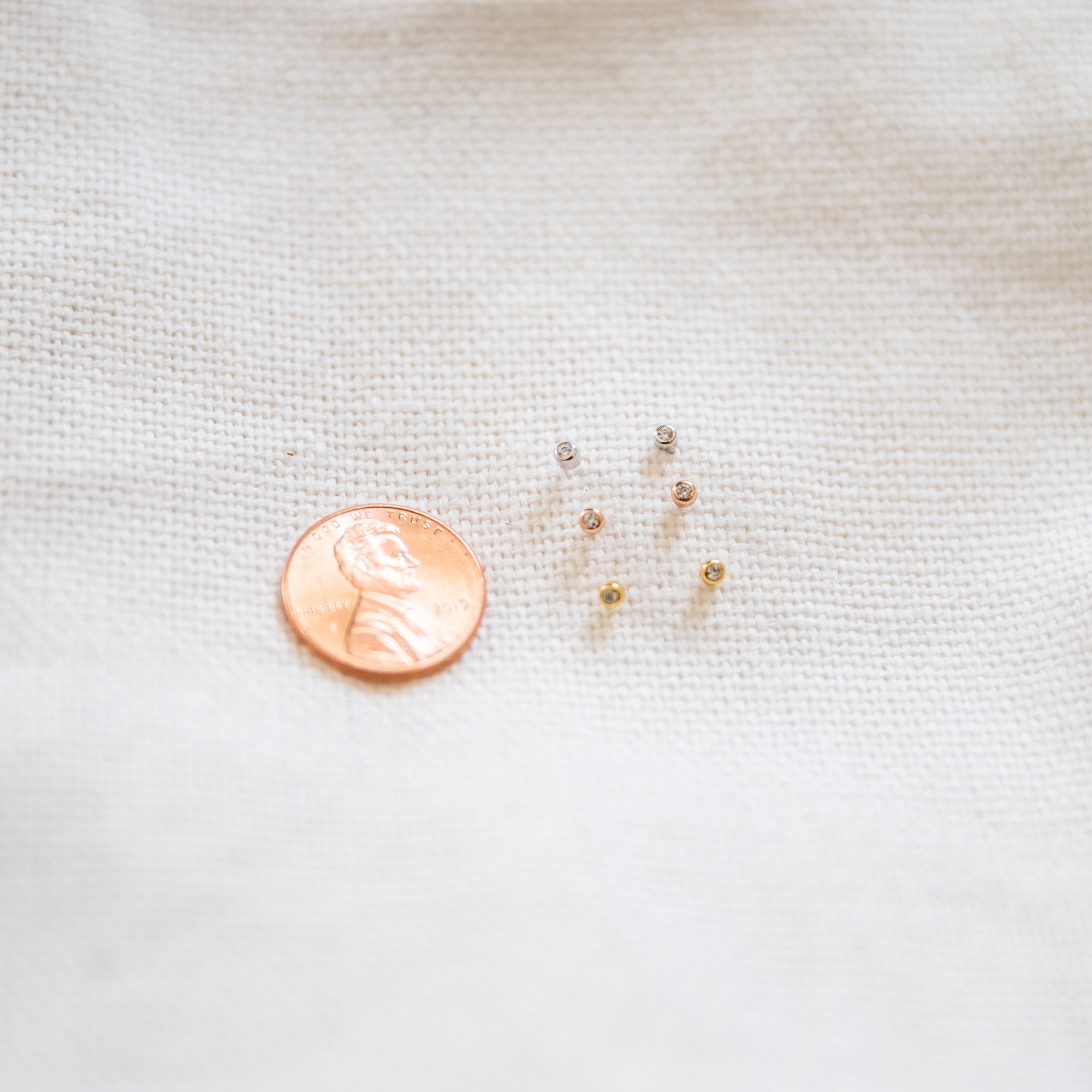 Teeny Tiny Bezel Stud Earrings Earrings P&K   