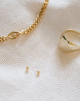 Teeny Tiny Bezel Stud Earrings Earrings P&K   