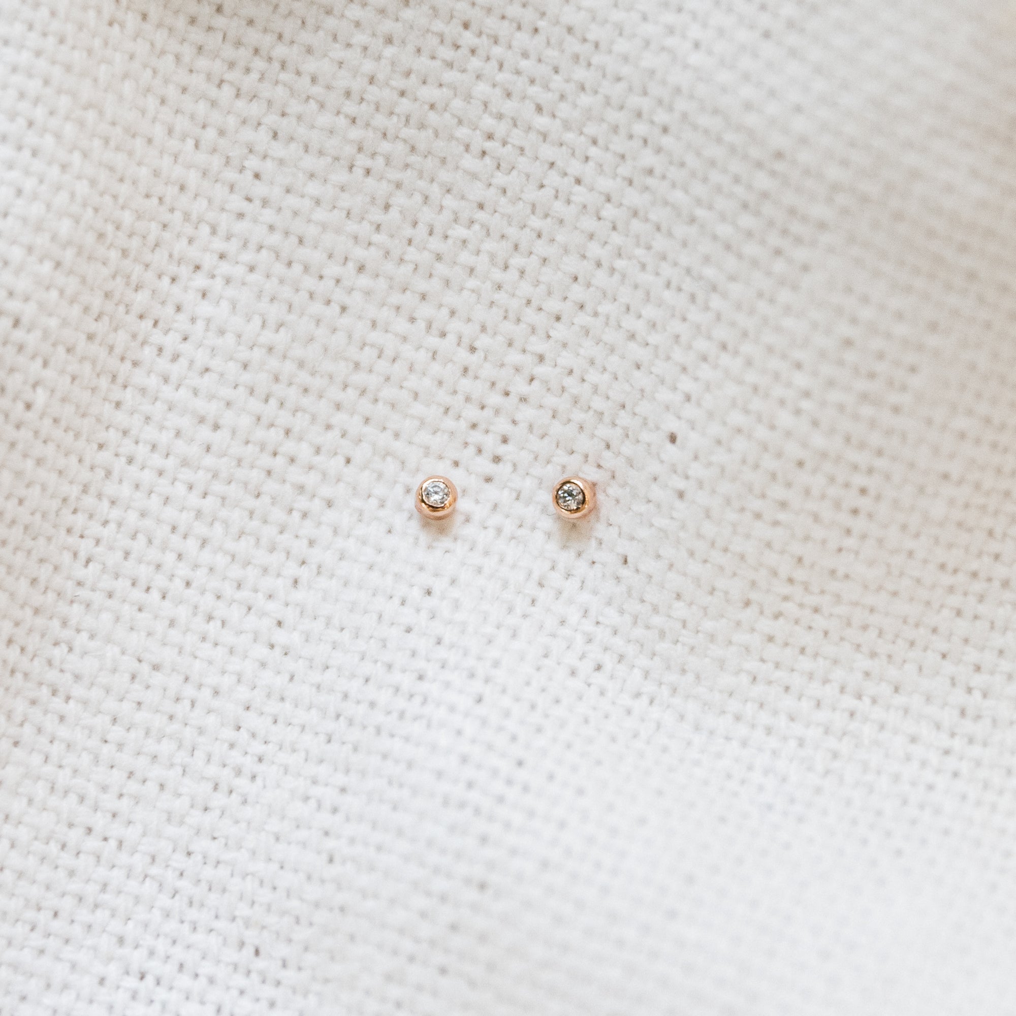 Teeny Tiny Bezel Stud Earrings Earrings P&K   
