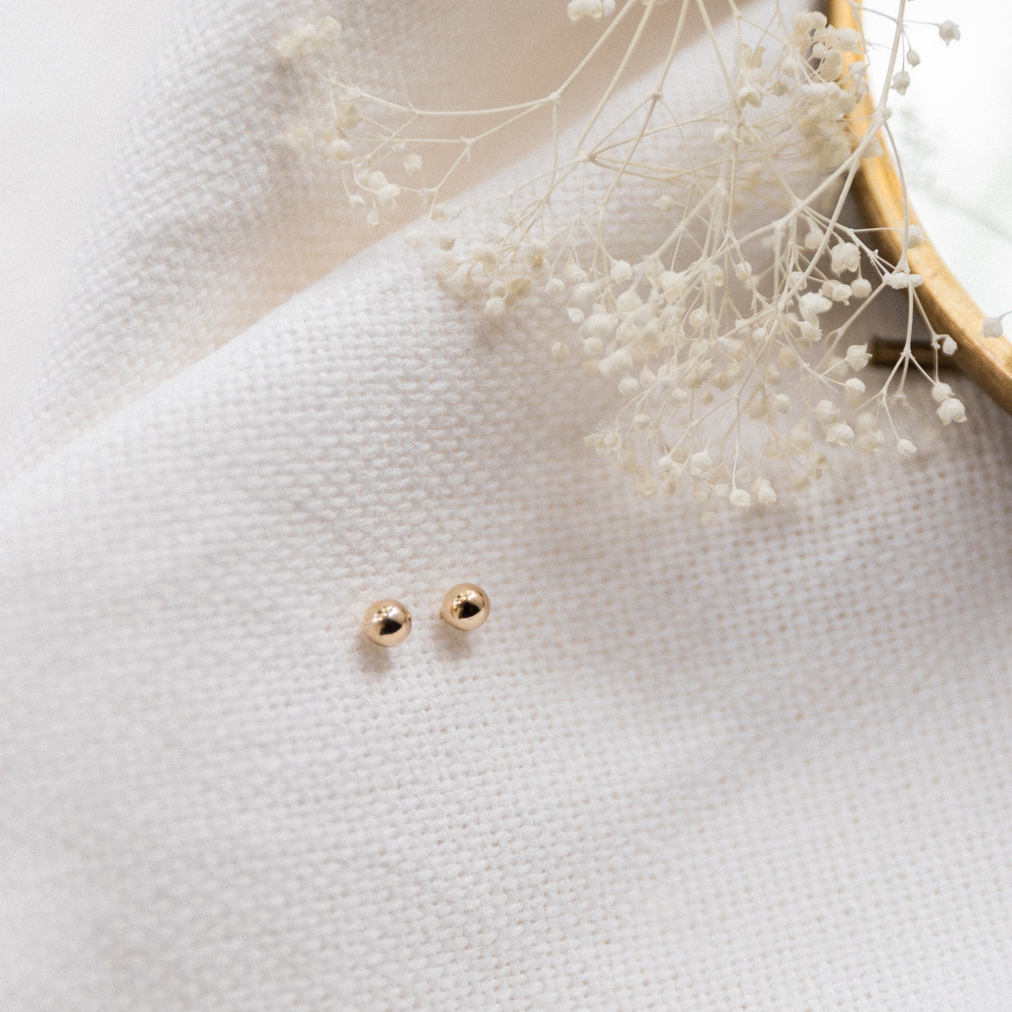 Teeny Tiny Ball Stud Earrings | 14K Earrings P&K 3mm  