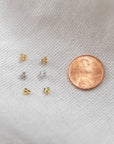 Triple Bezel Studs Earrings P&K   
