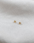 Triple Bezel Studs Earrings P&K Yellow Gold/White  