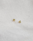 Triple Bezel Studs Earrings P&K Yellow Gold/Green  