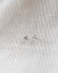Triple Bezel Studs Earrings P&K Silver/White  