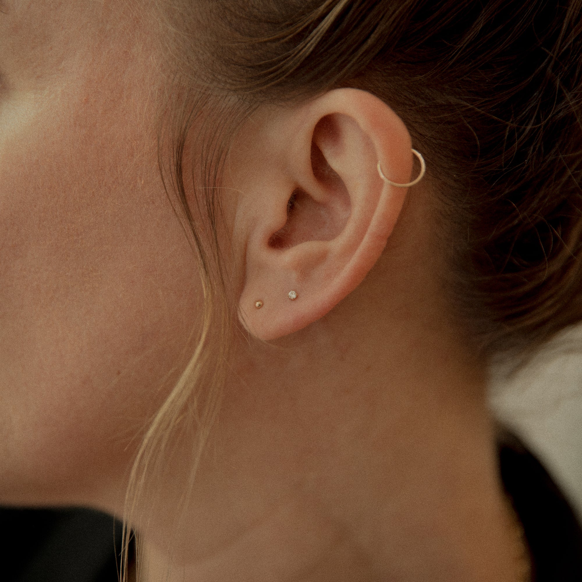 Teeny Tiny Ball Stud Earrings | 14K Earrings P&K   