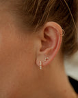 Three Stone Prong Studs Earrings P&K   
