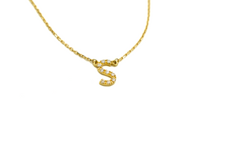 Tiny Diamond Initial Necklace | 14K Necklaces ByZade   