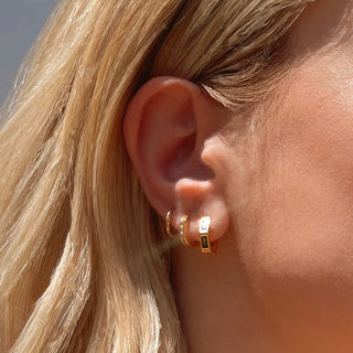 Ari Inlay Hexagon Huggies Earrings Mod + Jo   