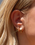 Ari Inlay Hexagon Huggies Earrings Mod + Jo   
