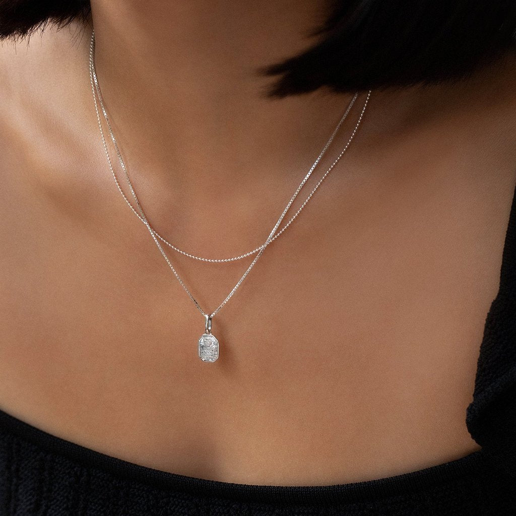 Love Token Necklace Square | Silver Necklaces Leah Alexandra   