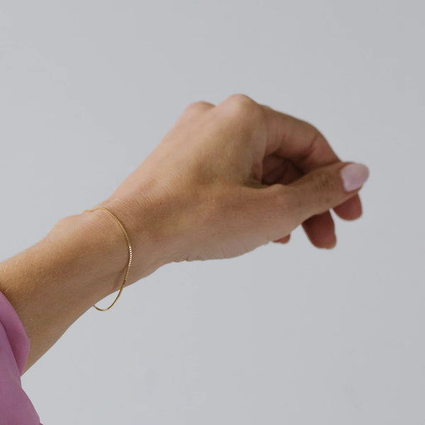 Box Chain Spark Bracelet | 14K Bracelets Leah Alexandra   