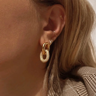 Pave Zoe Link Earrings Earrings Mod + Jo   
