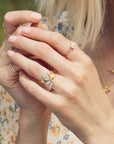 Posy Bloom Bee Ring Rings Alex Monroe   