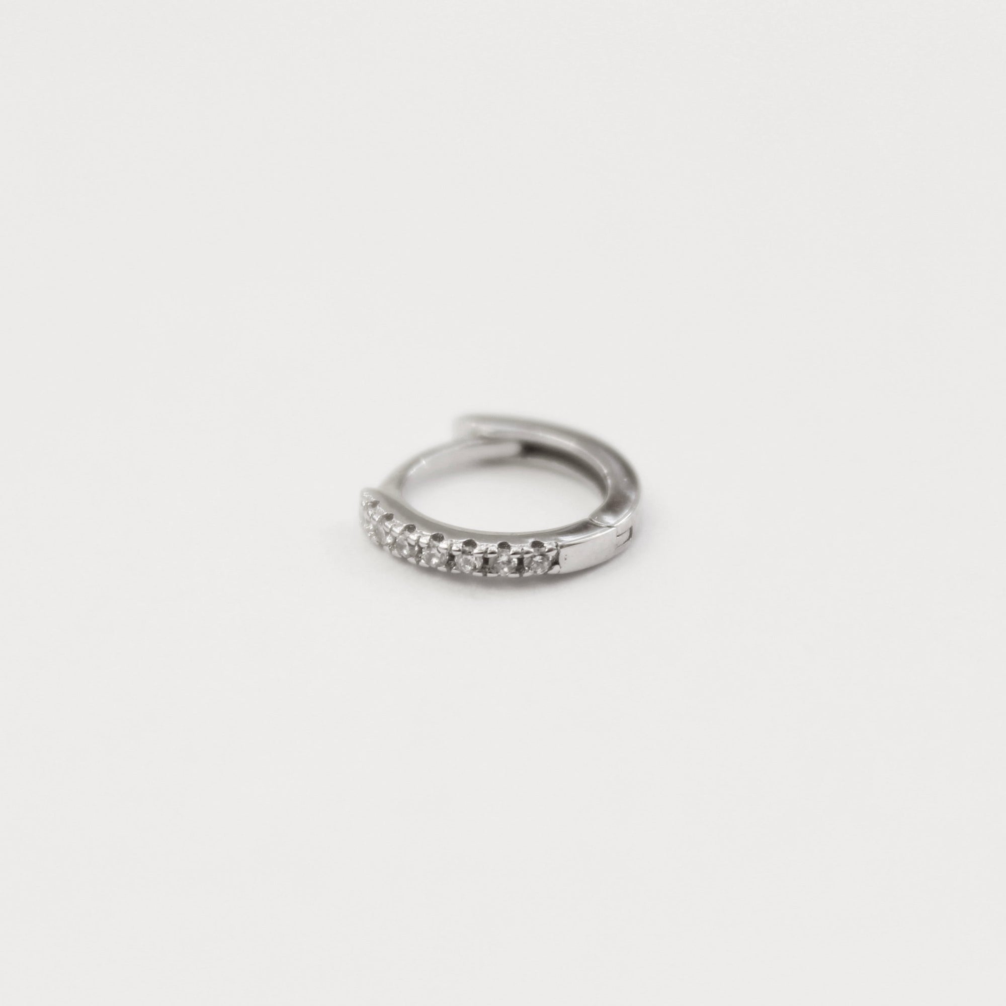 Lani Huggie Hoop Earring | Single Earrings P&K Silver/White CZ 8mm  