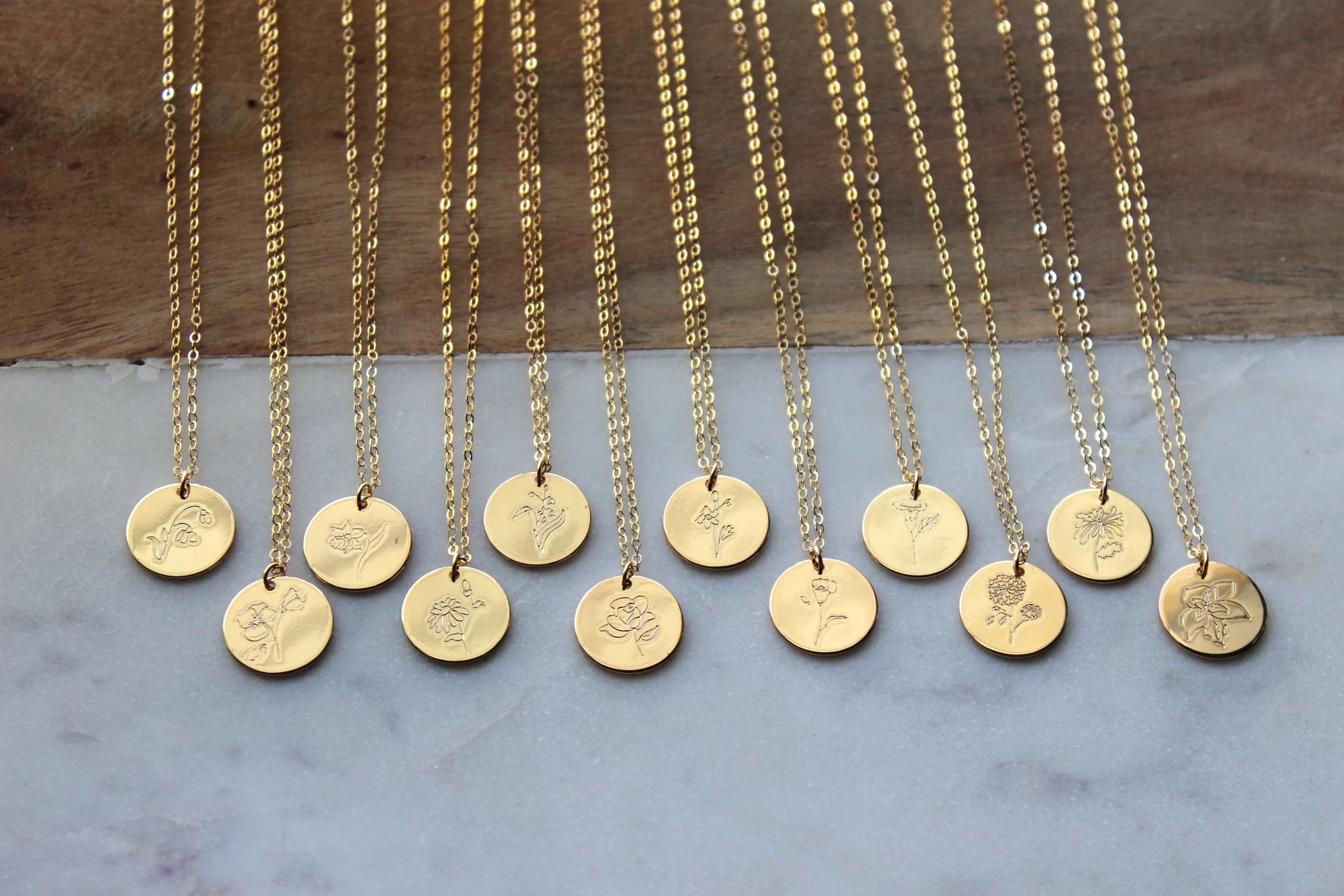 Birth Flower Necklace | Goldfill Necklaces LaaLee Jewelry   