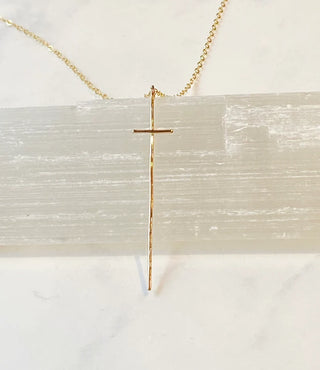 Modern Cross Necklace | Goldfill Necklaces Bonnie Boardman Jewelry   