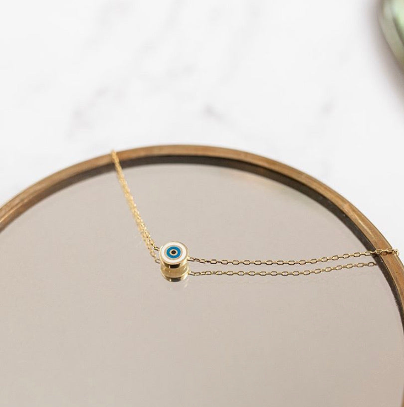 Kamalei Tiny Enamel Eye Bracelet Bracelets P&K Yellow Gold  