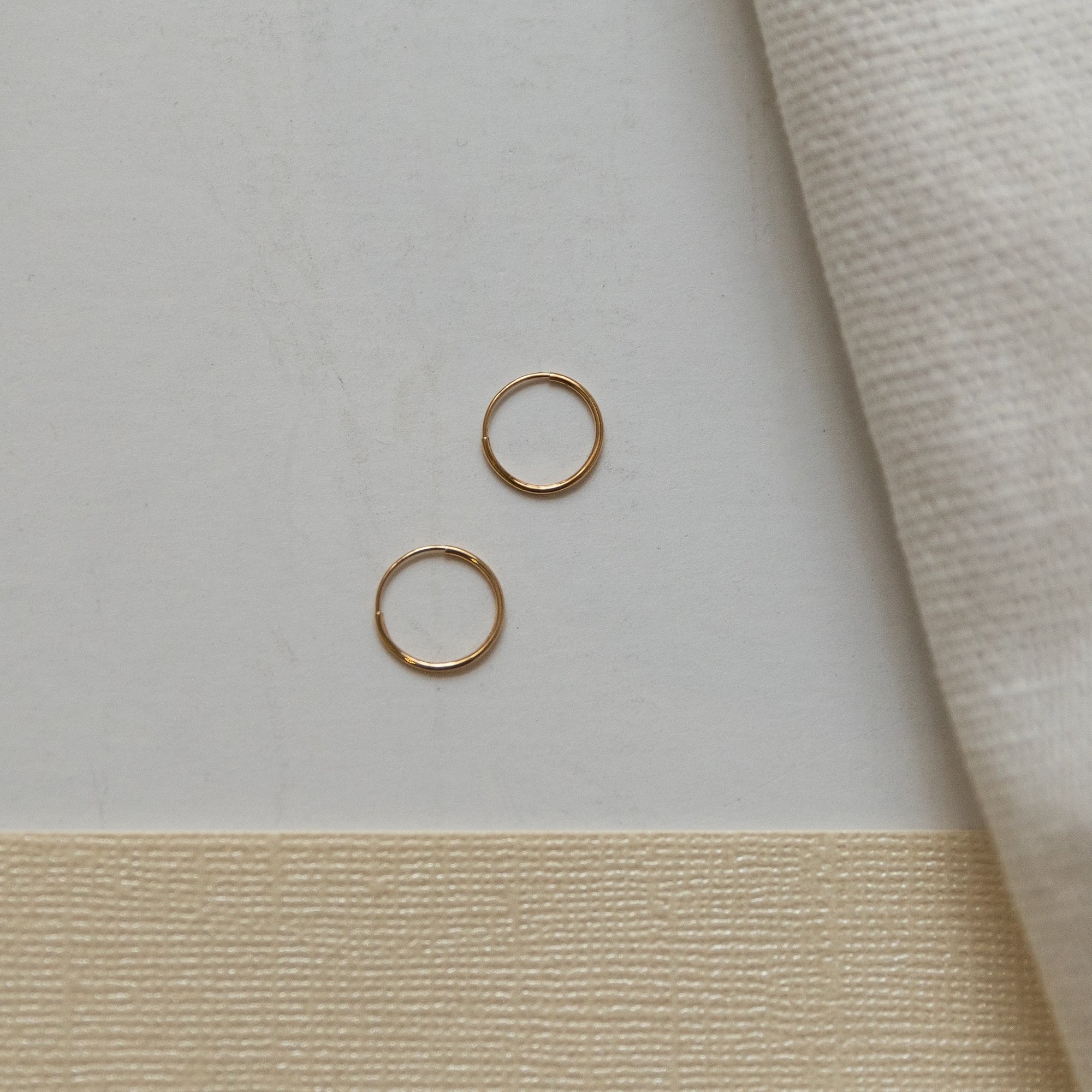 Tiny Gold Hoop Earring | 14K | Single Earrings P&amp;K   