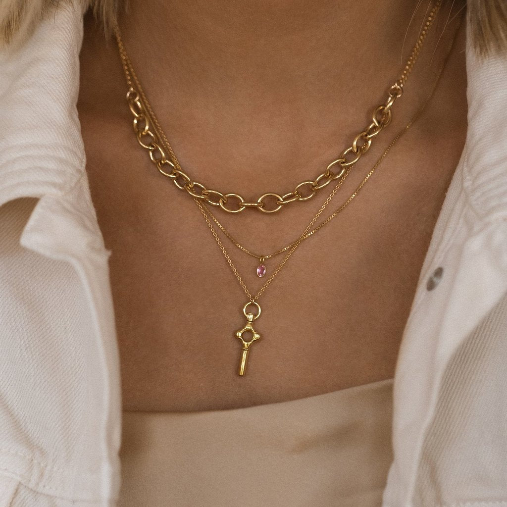 Sofia Slice Necklace | Pink Sapphire Necklaces Leah Alexandra   