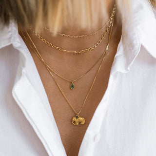 Sofia Slice Necklace | Emerald Necklaces Leah Alexandra   