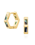 Ari Inlay Hexagon Huggies Earrings Mod + Jo Abalone  