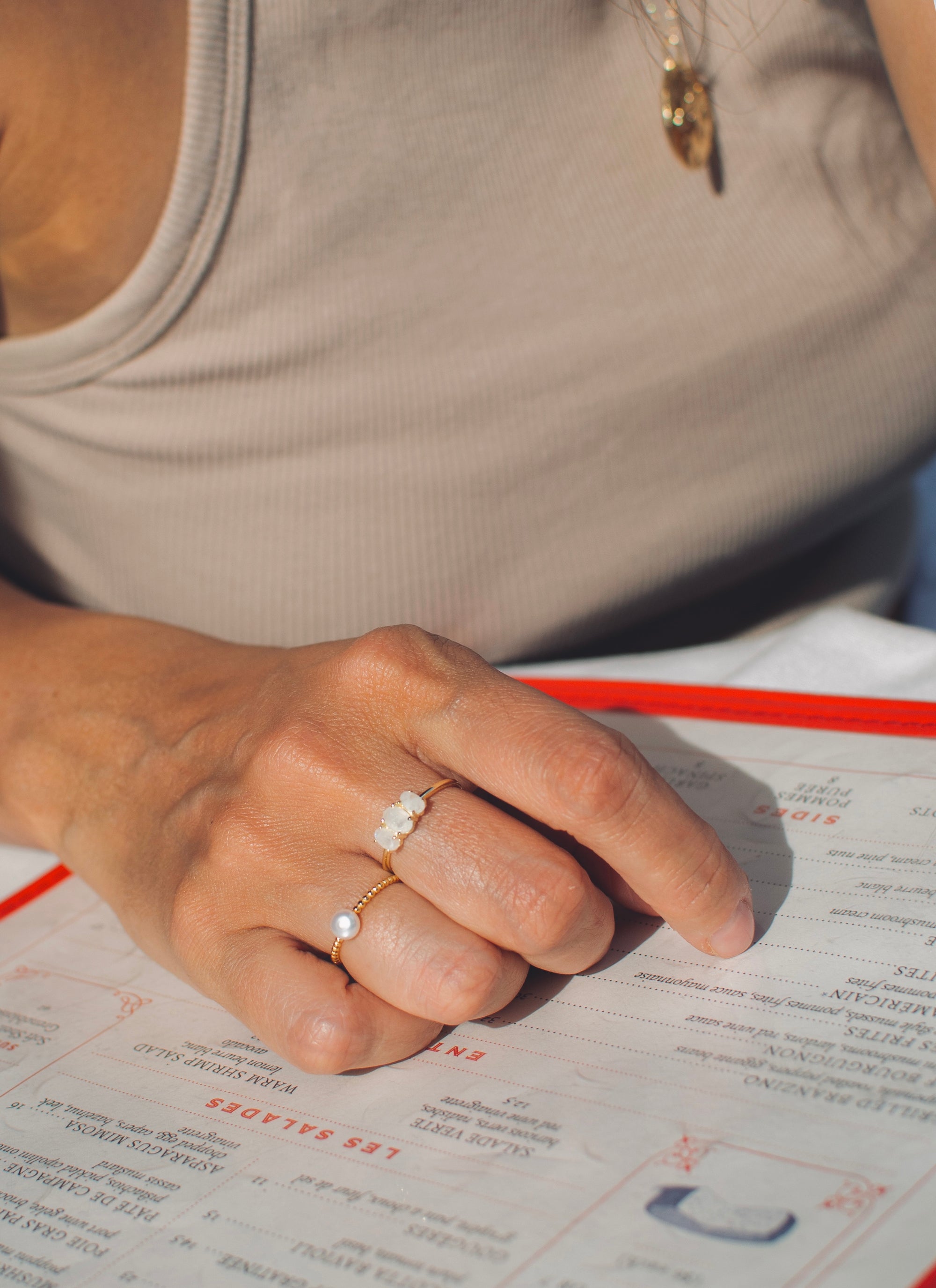 Beaded Pearl Ring Rings P&K   
