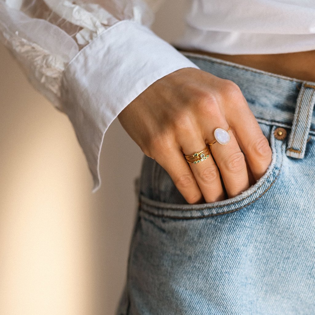 Selena Slice Ring | Moonstone Rings Leah Alexandra   