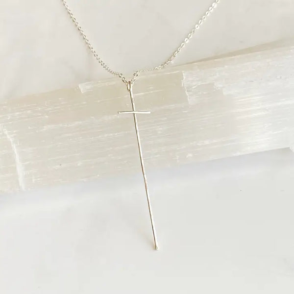 Modern Cross Necklace | Silver Necklaces Bonnie Boardman Jewelry   