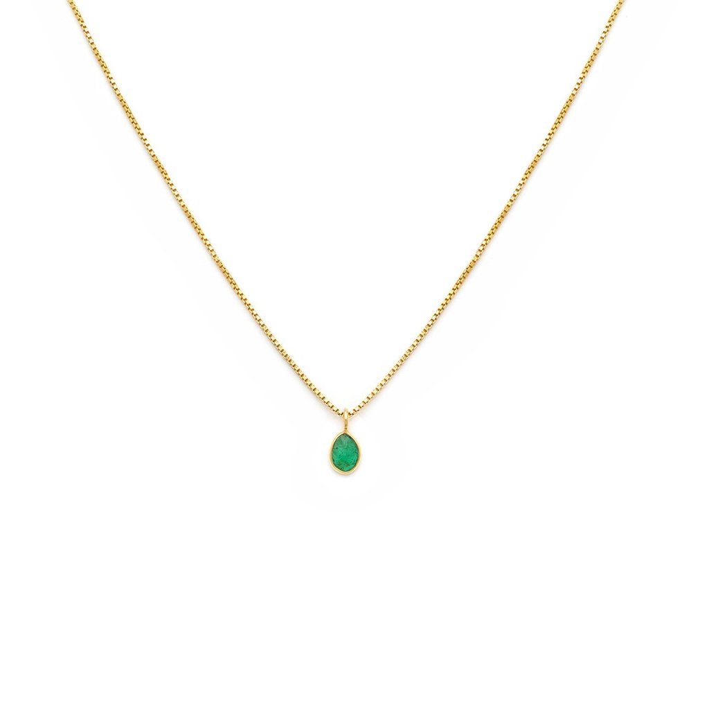 Sofia Slice Necklace | Emerald Necklaces Leah Alexandra   
