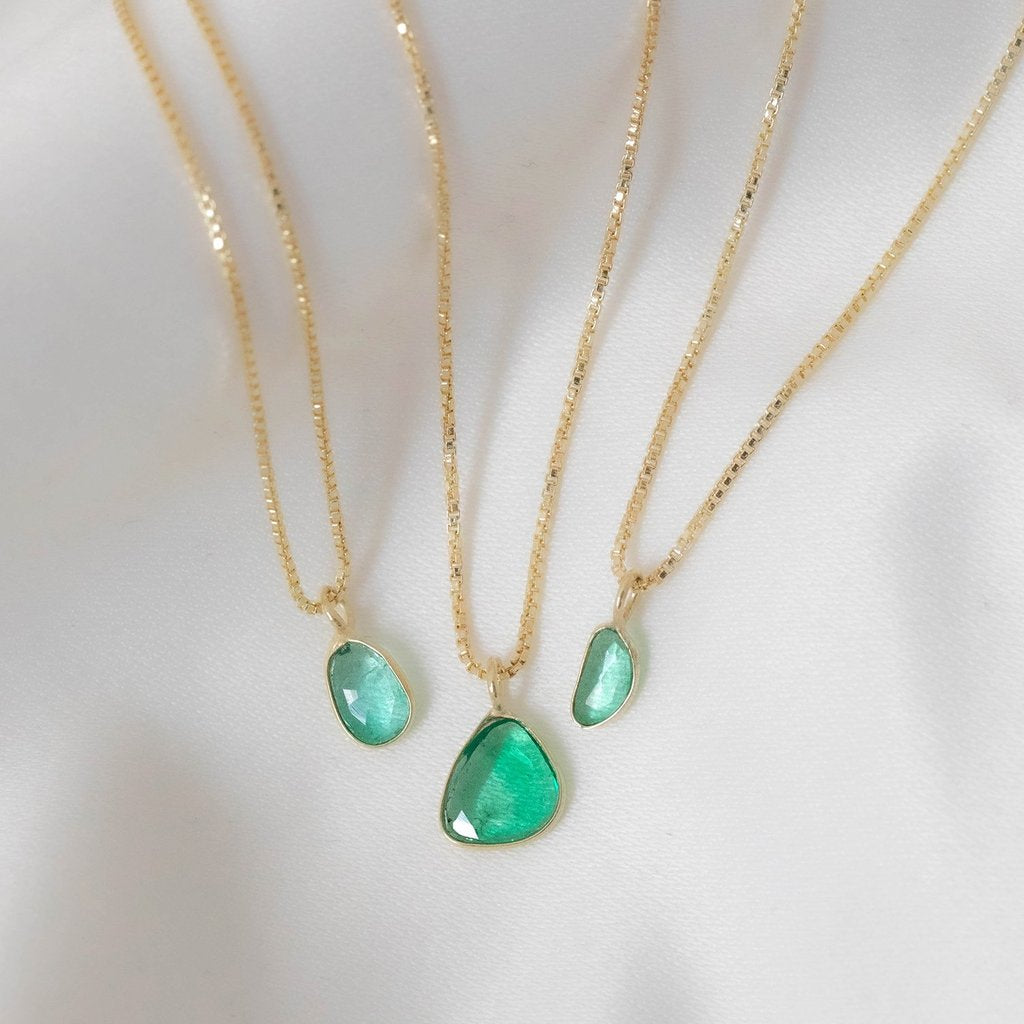 Sofia Slice Necklace | Emerald Necklaces Leah Alexandra   